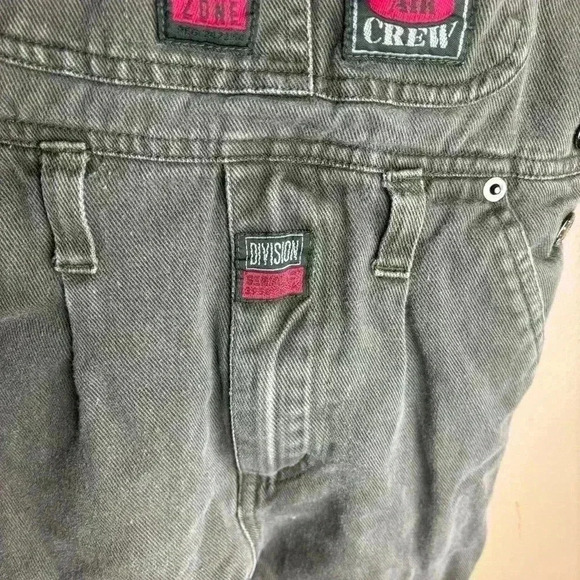 VTG Electric Kids 90s Kids Size 5 Overalls Army Green Combat Crew 100% Cotton - Picture 7 of 11